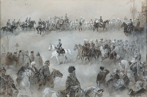 Каразин Николай Николаевич. Торжественный въезд императорской четы в Москву 9 мая 1896 года.